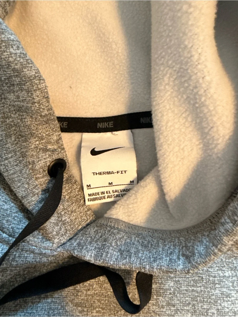 Nike Gray Heather Pullover Hoodie with Black Swoosh
